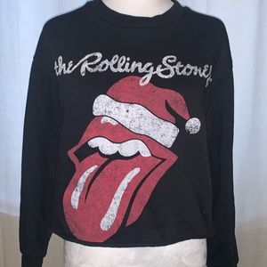 The Rolling Stones - black crop Xmas sweater